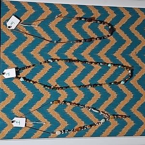 Hand beaded long necklaces
